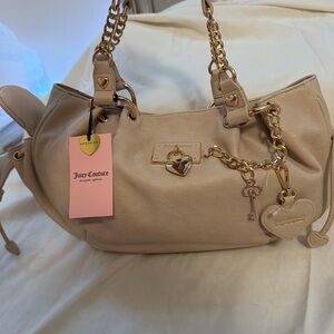 Juicy Couture Nude Pink Shoulder Bag with Gold Hardware